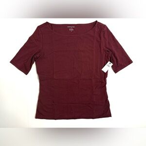 NWT Banana Republic Factory Soft Stretch Elbow Sleeve Top Red Size S